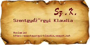 Szentgyörgyi Klaudia névjegykártya