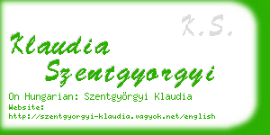 klaudia szentgyorgyi business card