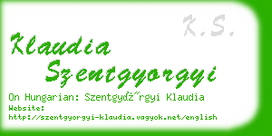 klaudia szentgyorgyi business card